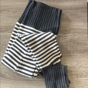 LuluLemon striped leg warmers.